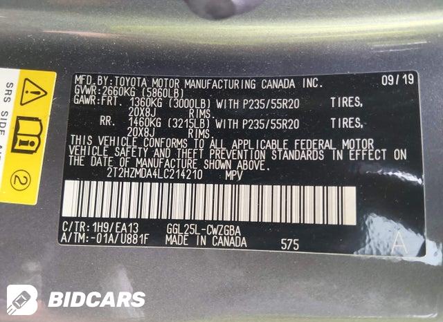 2T2HZMDA4LC214210 2020 Lexus RX photo no. 9