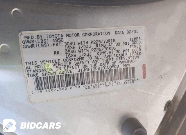 JTJGF10U810100903 2001 Lexus RX photo no. 9