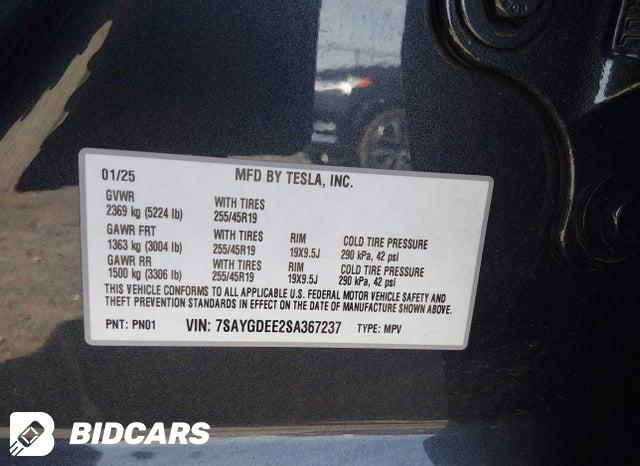 2025 Tesla MODEL Y — VIN 7SAYGDEE2SA367237, şəkil 9