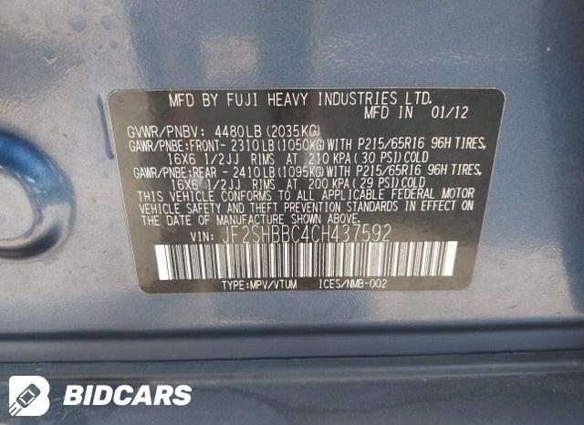 JF2SHBBC4CH437592 2012 Subaru Forester photo no. 9