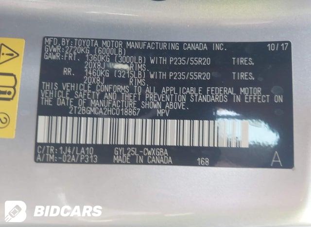 2017 Lexus RX — VIN 2T2BGMCA2HC018867, şəkil 9