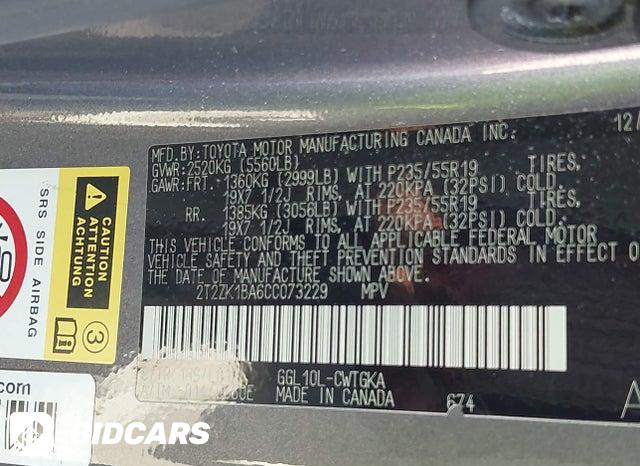 2T2ZK1BA6CC073229 2012 Lexus RX photo no. 9