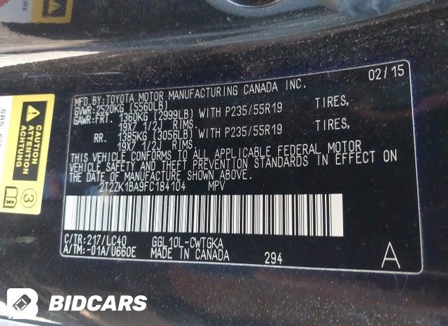 2T2ZK1BA9FC184104 2015 Lexus RX photo no. 9