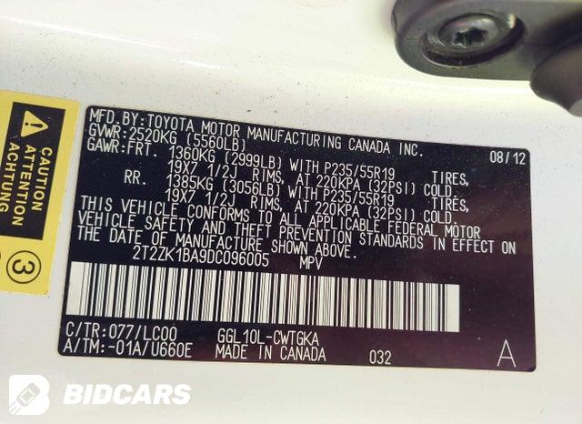 2T2ZK1BA9DC096005 2013 Lexus RX photo no. 9