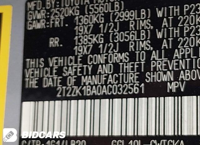 2T2ZK1BA0AC032561 2010 Lexus RX photo no. 9