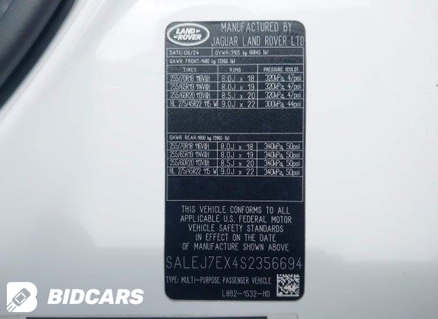 2025 Land Rover Defender — VIN SALEJ7EX4S2356694, şəkil 9