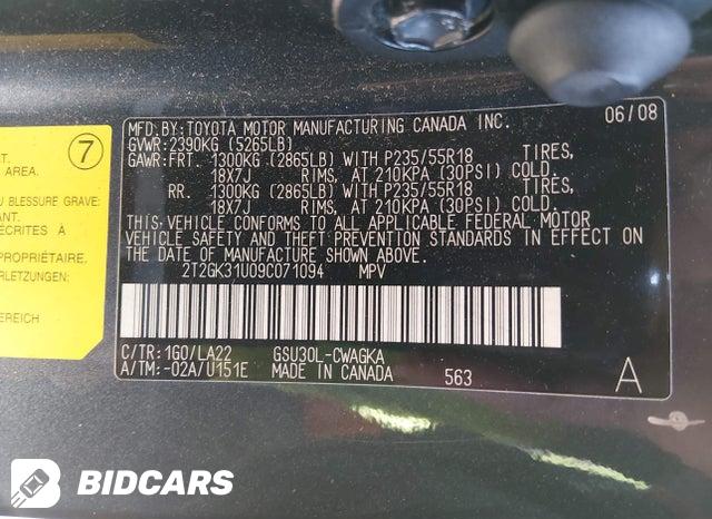 2T2GK31U09C071094 2009 Lexus RX photo no. 9