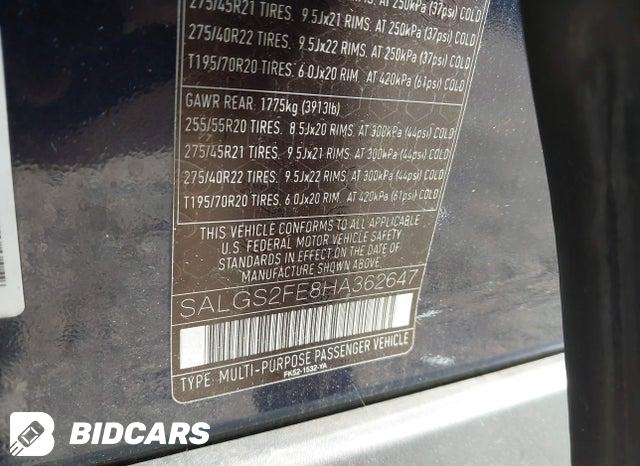 2017 Land Rover Range Rover — VIN SALGS2FE8HA362647, şəkil 9