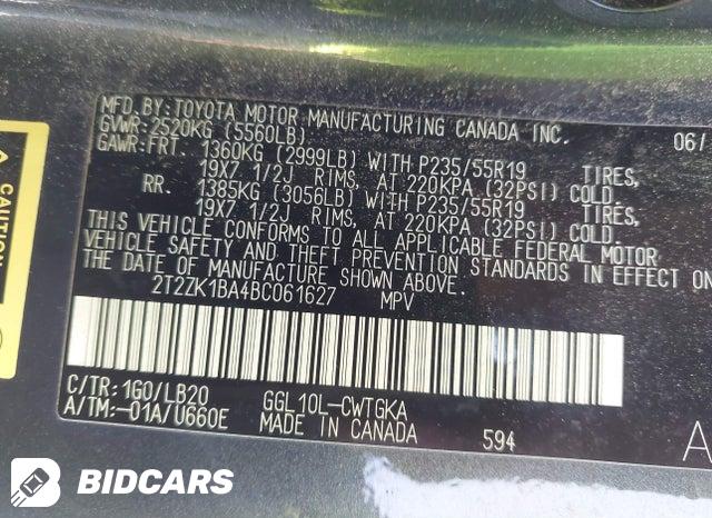 2T2ZK1BA4BC061627 2011 Lexus RX photo no. 9