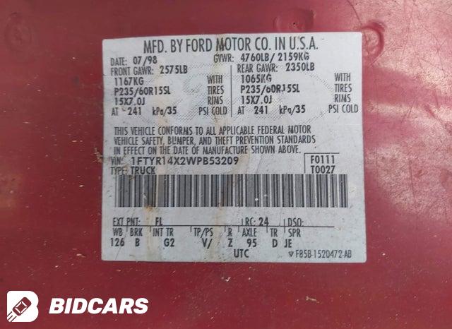 1FTYR14X2WPB53209 1998 Ford Ranger photo no. 9
