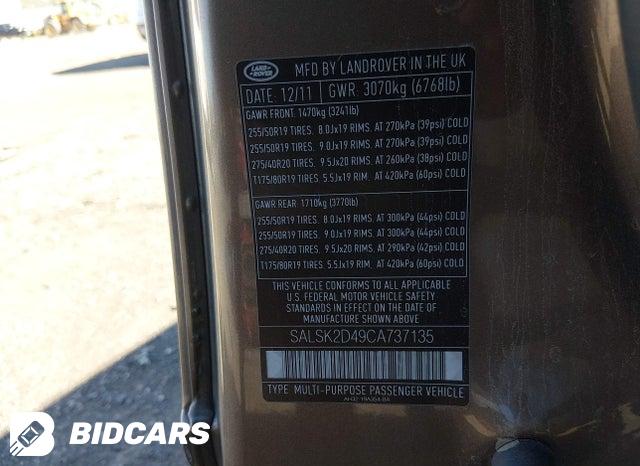 SALSK2D49CA737135 2012 Land Rover Range Rover photo no. 9