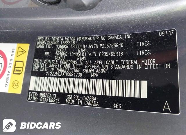 2017 Lexus RX — VIN 2T2ZZMCAXHC081238, şəkil 9