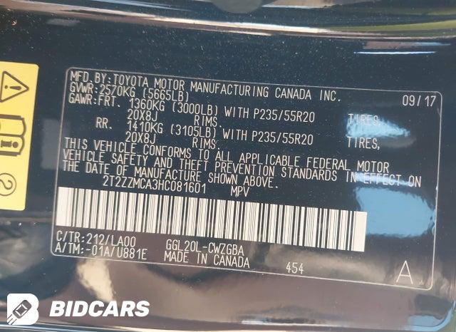2017 Lexus RX — VIN 2T2ZZMCA3HC081601, şəkil 9