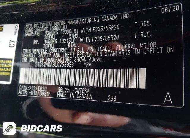 2T2SZMDA8LC253923 2020 Lexus RX photo no. 9