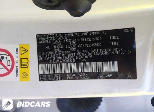 2017 Lexus RX — VIN 2T2ZZMCA3HC059209, şəkil 9