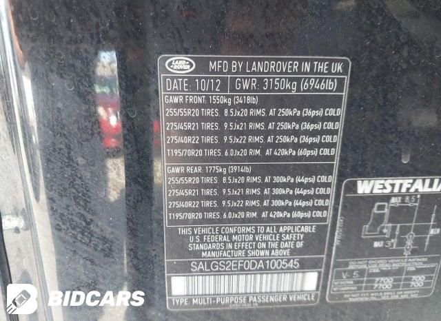 SALGS2EF0DA100545 2013 Land Rover Range Rover photo no. 9