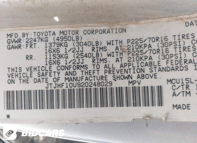 JTJHF10U920248029 2002 Lexus RX photo no. 9