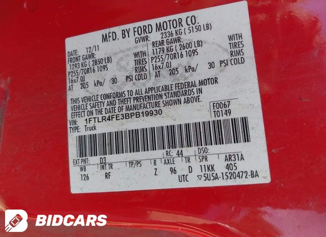 1FTLR4FE3BPB19930 2011 Ford Ranger photo no. 9
