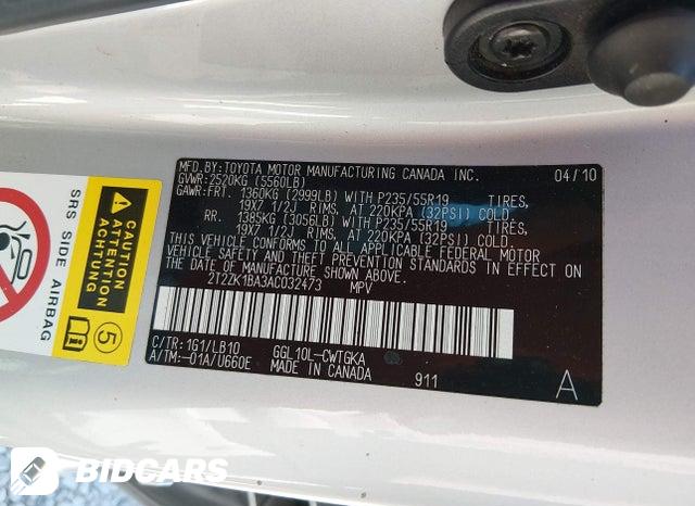 2T2ZK1BA3AC032473 2010 Lexus RX photo no. 9