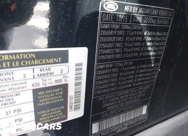 2016 Land Rover Range Rover — VIN SALWR2VFXGA637127, şəkil 9