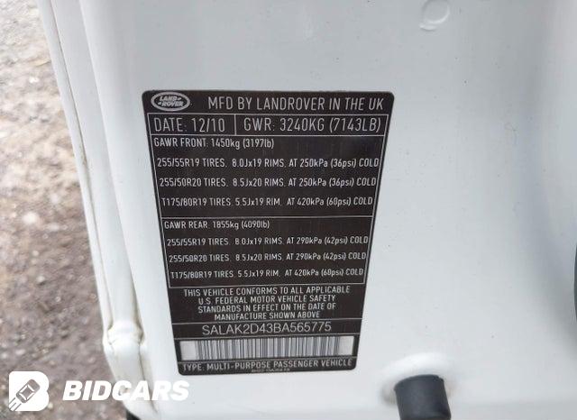 SALAK2D43BA565775 2011 Land Rover LR4 photo no. 9