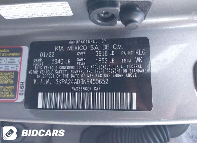 3KPA24AD3NE450652 2022 KIA Rio photo no. 9