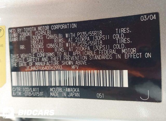 JTJHA31U640062993 2004 Lexus RX photo no. 9