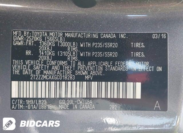 2016 Lexus RX — VIN 2T2ZZMCAXGC018283, фото 9