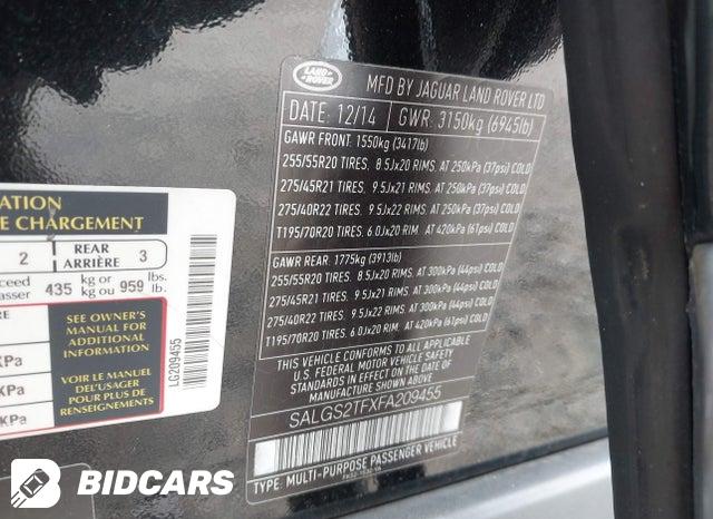 SALGS2TFXFA209455 2015 Land Rover Range Rover photo no. 9