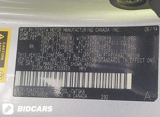 2T2ZK1BA9FC159929 2015 Lexus RX photo no. 9