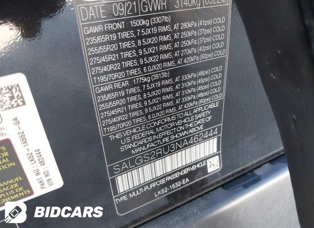 2022 Land Rover Range Rover — VIN SALGS2RU3NA462444, şəkil 9