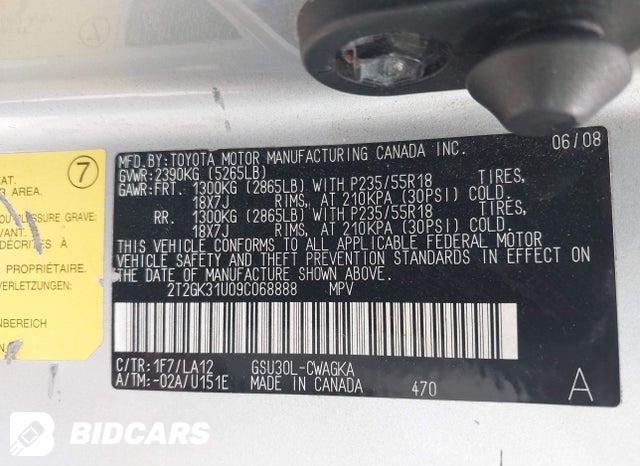 2T2GK31U09C068888 2009 Lexus RX photo no. 9