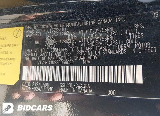 2T2GK31U29C068083 2009 Lexus RX photo no. 9