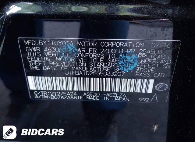 2016 Lexus IS — VIN JTHBA1D25G5033207, şəkil 9