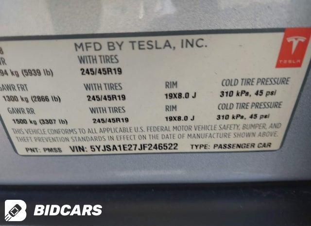 2018 Tesla MODEL S — VIN 5YJSA1E27JF246522, şəkil 9