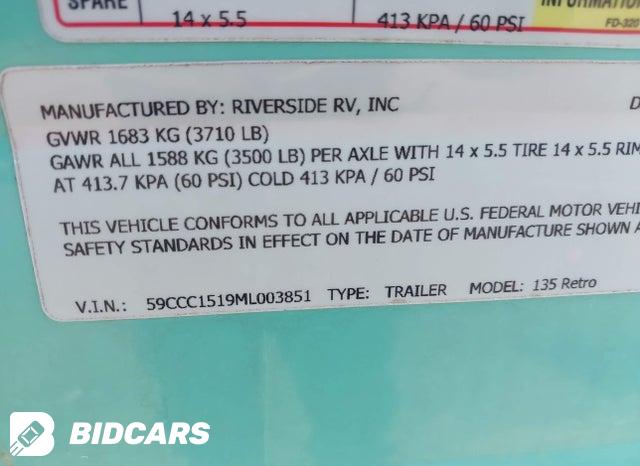 59CCC1519ML003851 2021 Riverside Rv Retro 135 photo no. 9