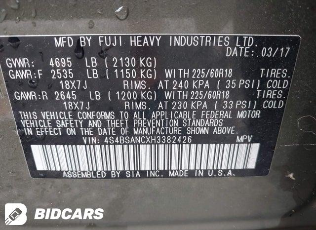 2017 Subaru Outback — VIN 4S4BSANCXH3382426, şəkil 9