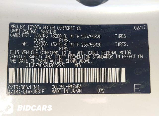 2017 Lexus RX — VIN JTJBZMCA2H2022931, şəkil 9