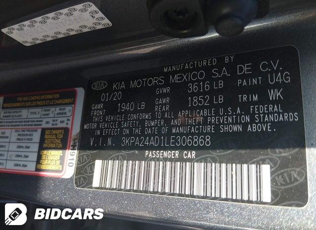 3KPA24AD1LE306868 2020 KIA Rio photo no. 9