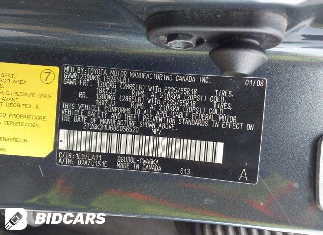 2T2GK31U68C056520 2008 Lexus RX photo no. 9