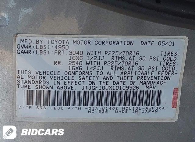 JTJGF10UX10109926 2001 Lexus RX photo no. 9