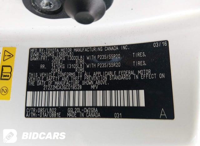 2016 Lexus RX — VIN 2T2ZZMCA3GC018528, şəkil 9