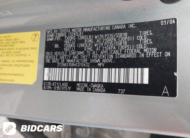 2T2HA31U84C010432 2004 Lexus RX photo no. 9