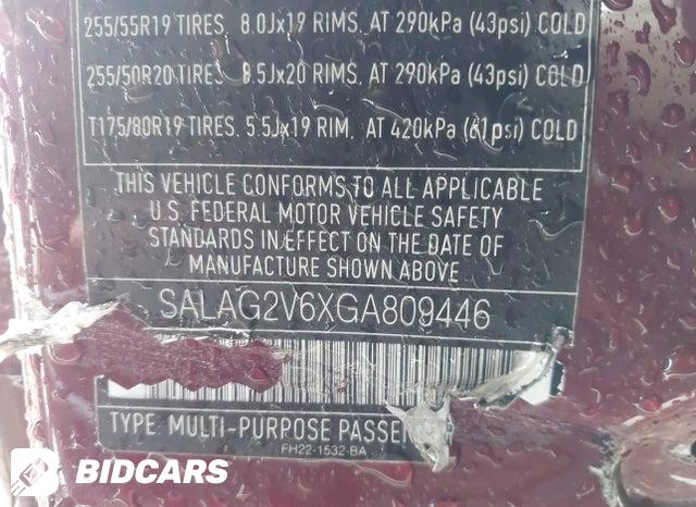 SALAG2V6XGA809446 2016 Land Rover LR4 photo no. 9