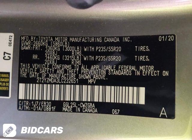 2020 Lexus RX — VIN 2T2YZMDA3LC232651, şəkil 9