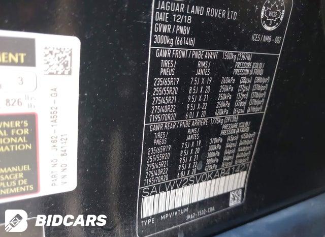 2019 Land Rover Range Rover — VIN SALWV2SV0KA841421, şəkil 9
