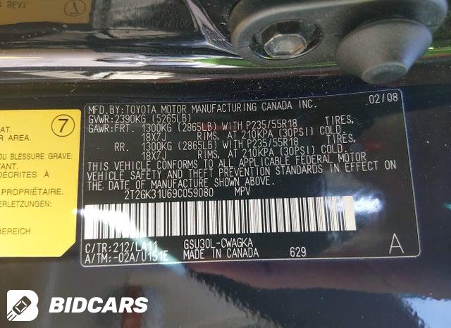 2T2GK31U69C059080 2009 Lexus RX photo no. 9