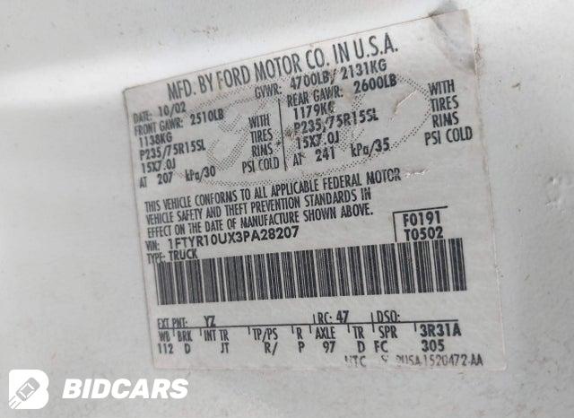 1FTYR10UX3PA28207 2003 Ford Ranger photo no. 9