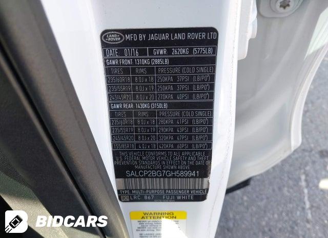 2016 Land Rover Discovery — VIN SALCP2BG7GH589941, şəkil 9