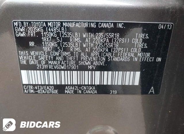 2T3YFREV6DW017901 2013 Toyota RAV4 photo no. 9